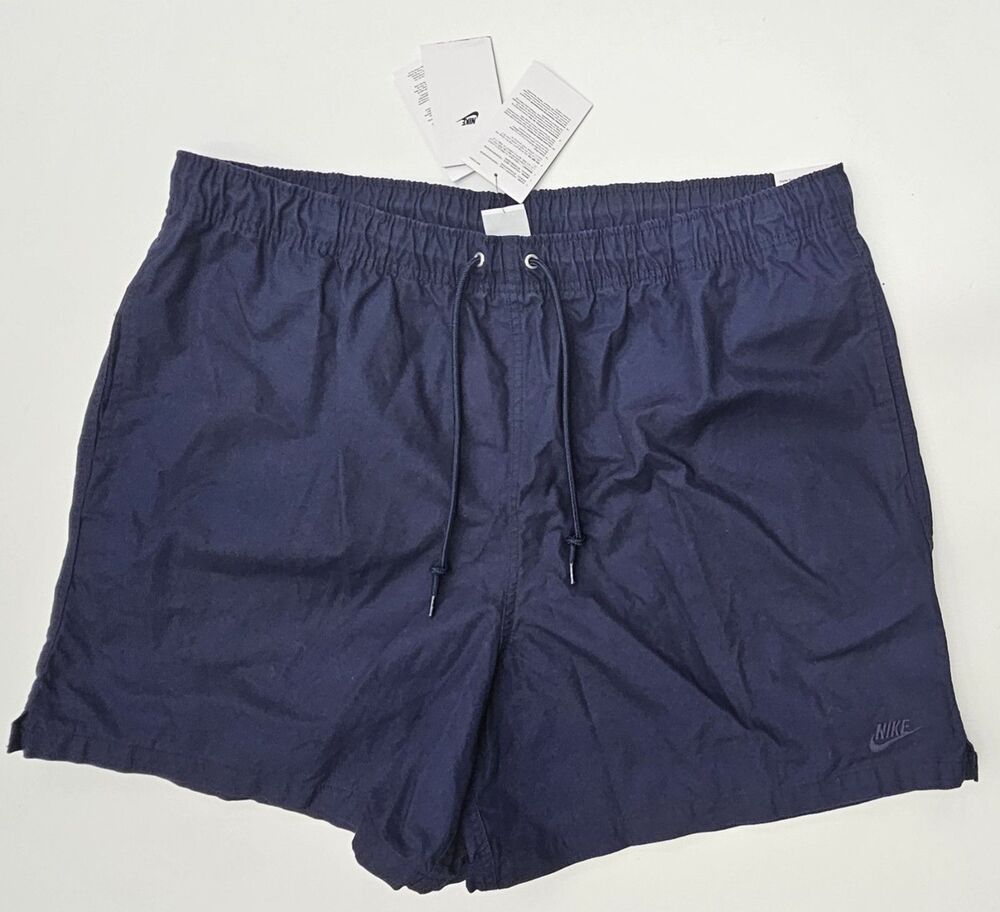 Nike Mens Club Flow Wash Shorts 2XL Above Knee Obsidian Navy Blue New HJ1946-451